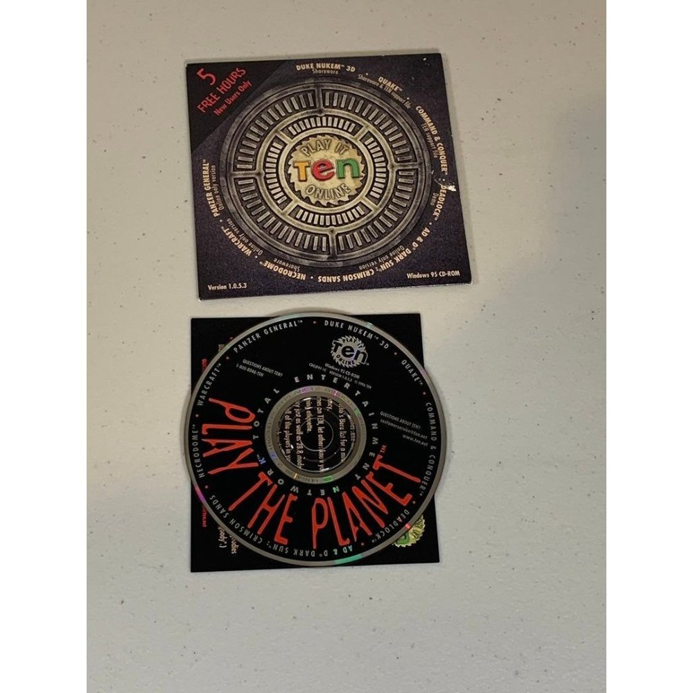 Rare Vintage Play It TEN Online PC Game CD Case Insert AOL